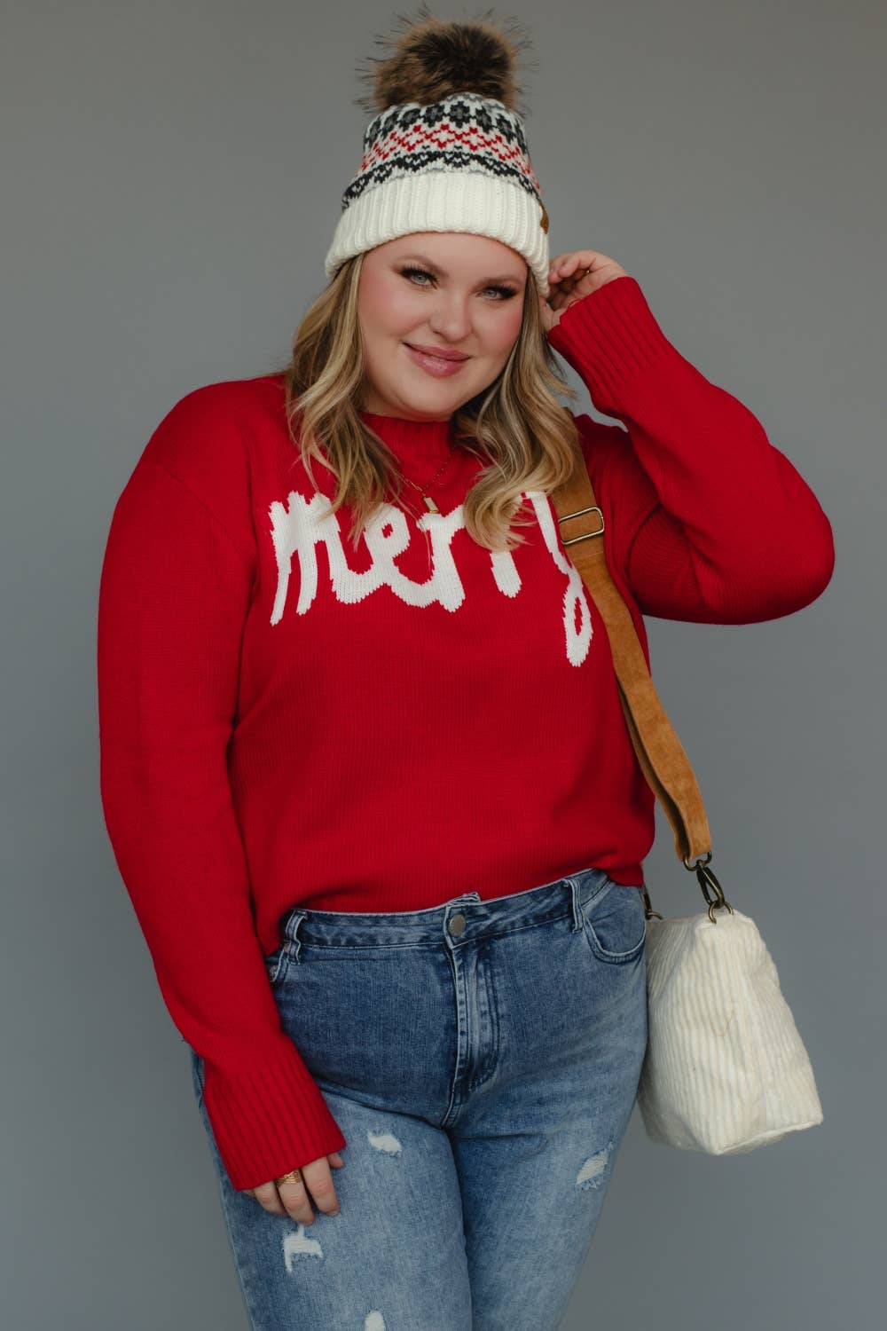 XXL Red & White Merry Sweater