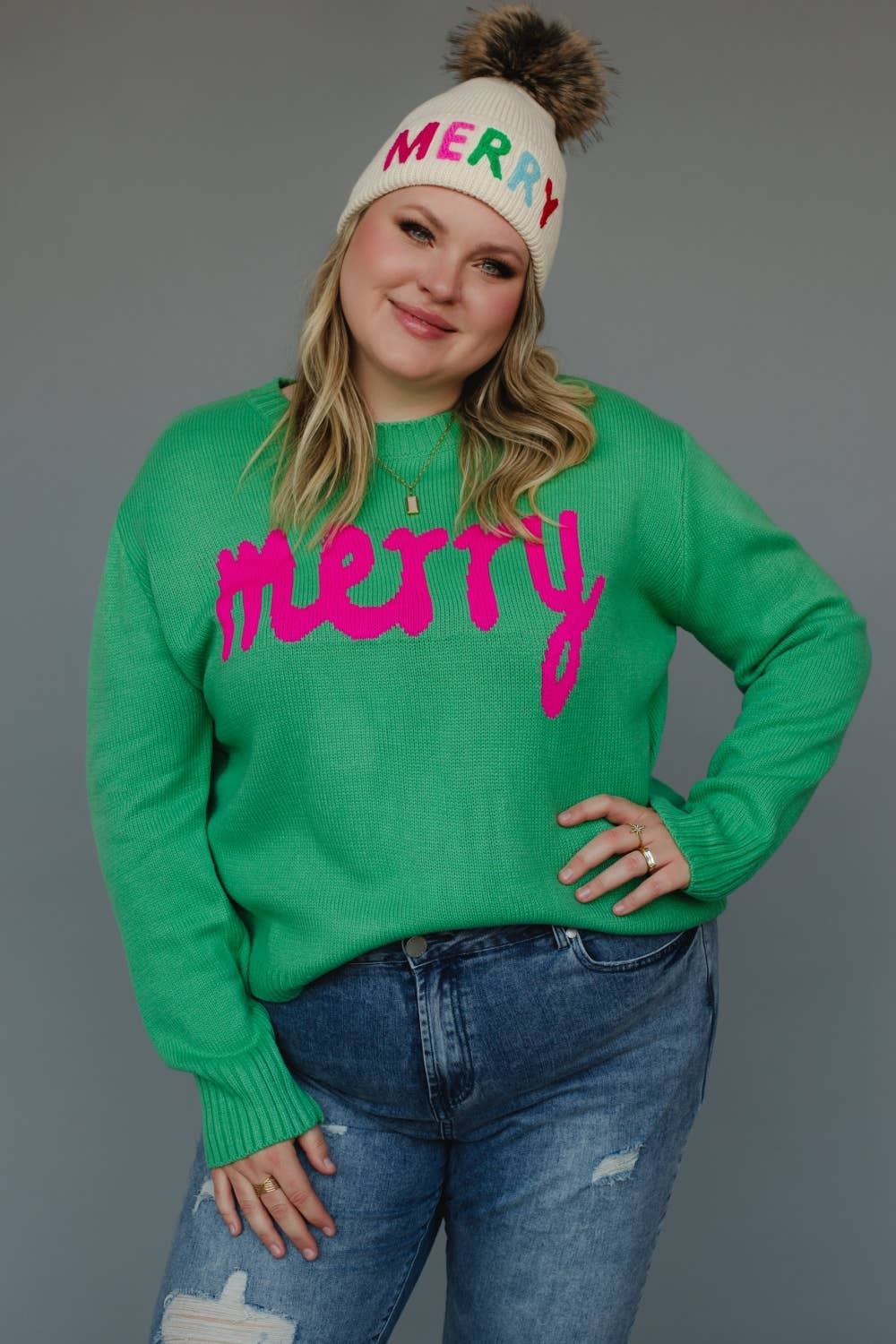 XXL Mint Green Merry Sweater