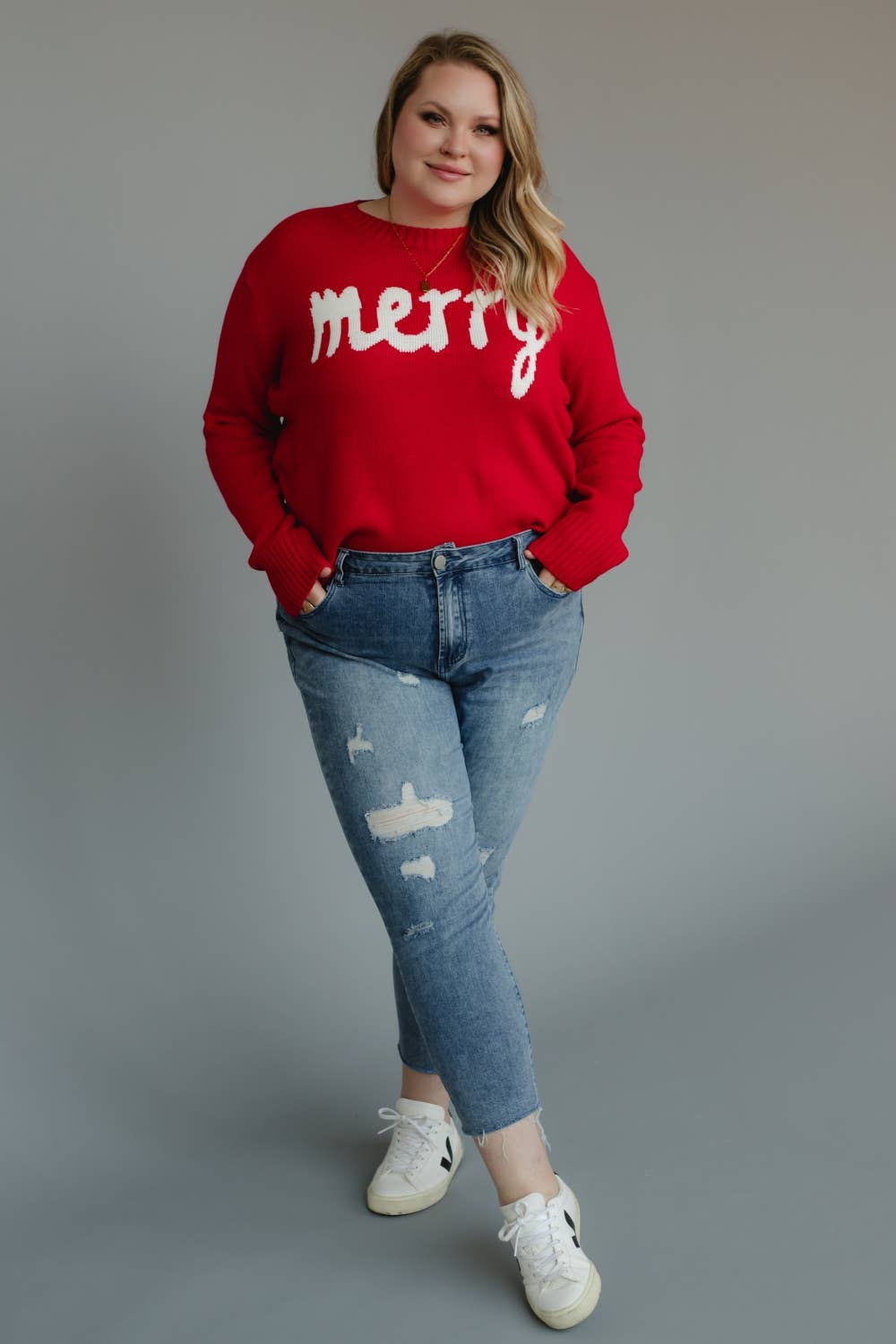XXL Red & White Merry Sweater