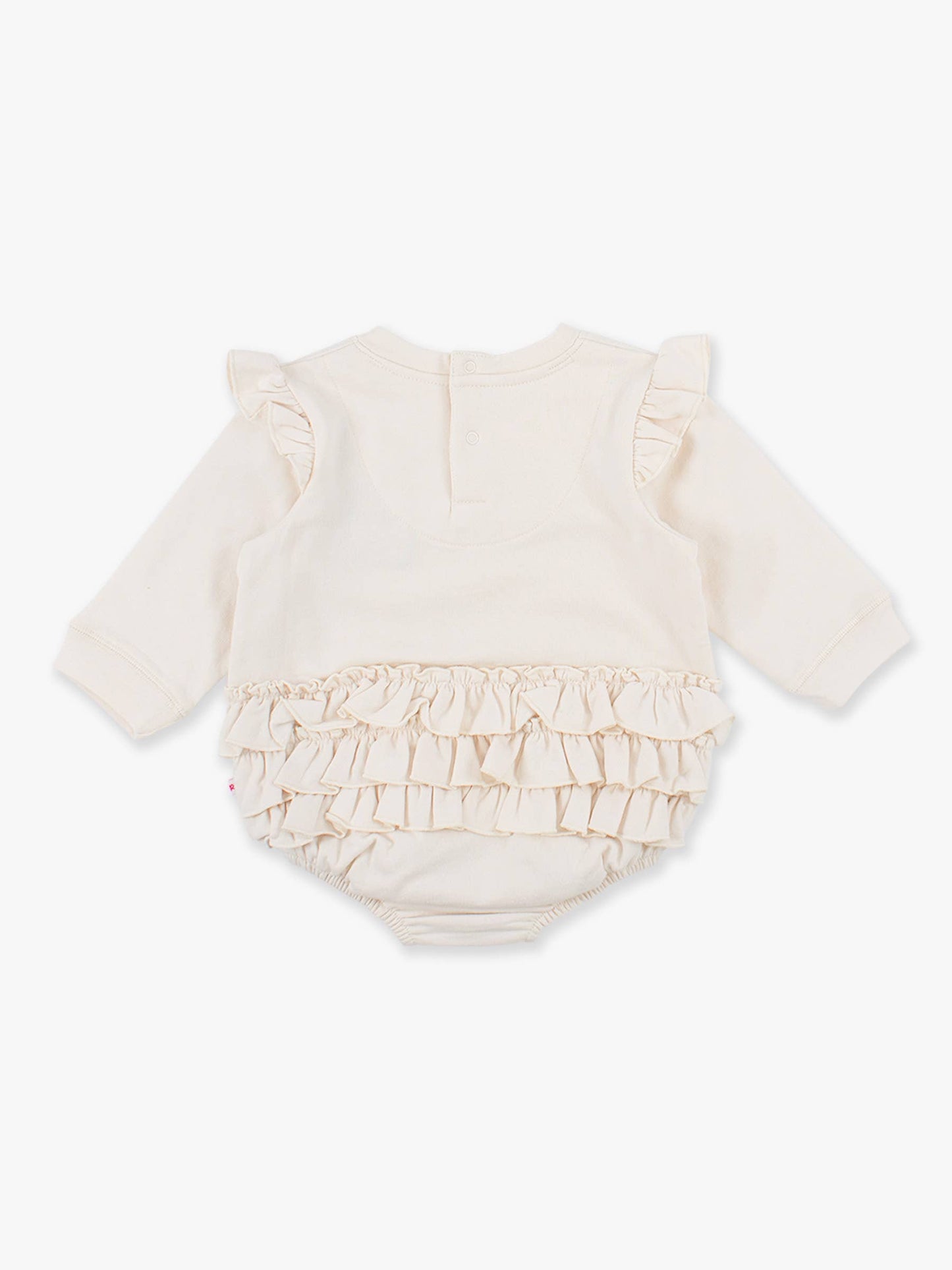 Baby Girls Ivory Sweatshirt Bubble Romper