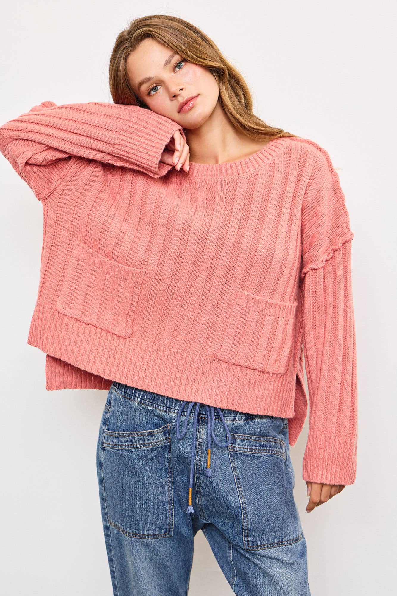 PULLOVER POCKET SWEATER TOP