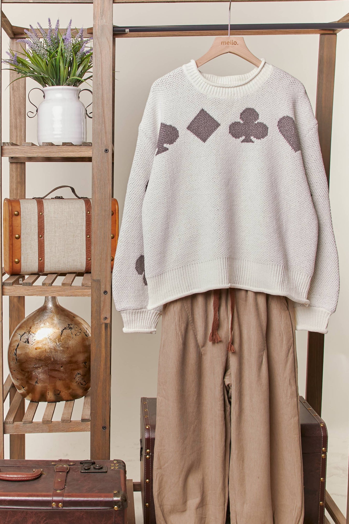 Playing Card Pattern Sweater
