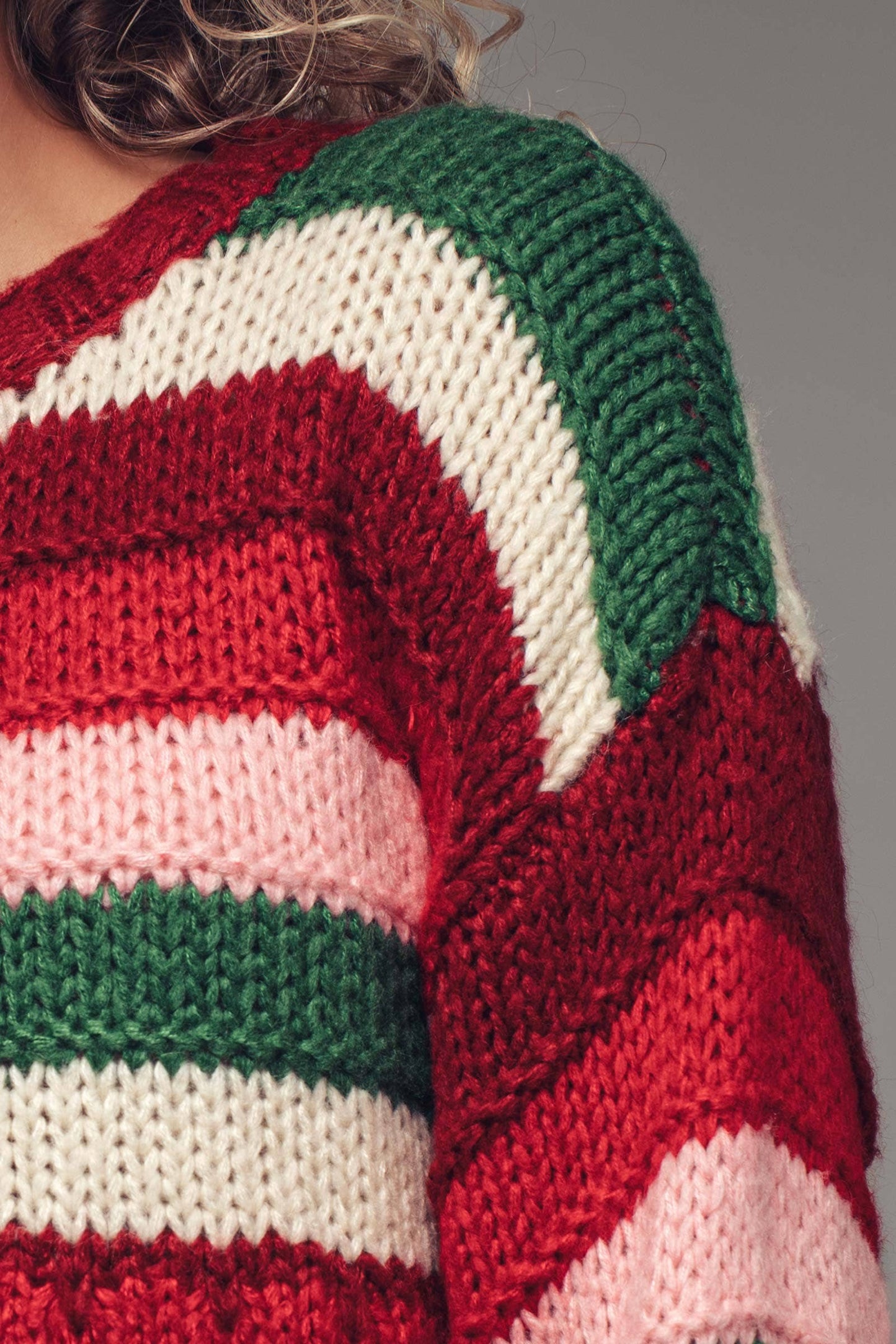 Chunky Holiday Stripe Sweater – Bold Multicolor Knit