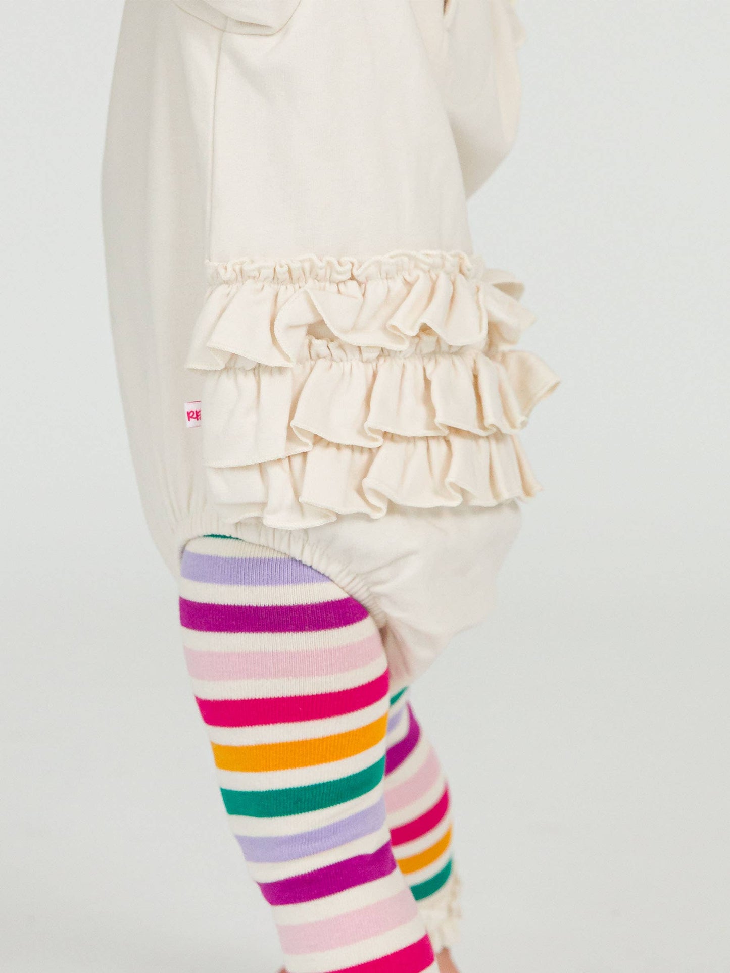 Baby Girls Ivory Sweatshirt Bubble Romper