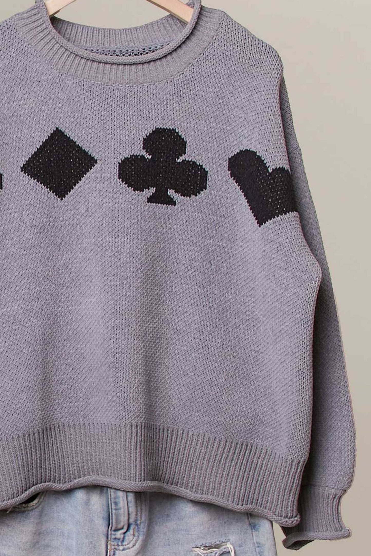 Playing Card Pattern Sweater