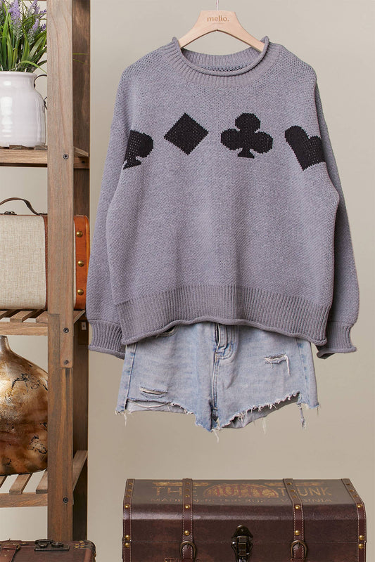 Playing Card Pattern Sweater