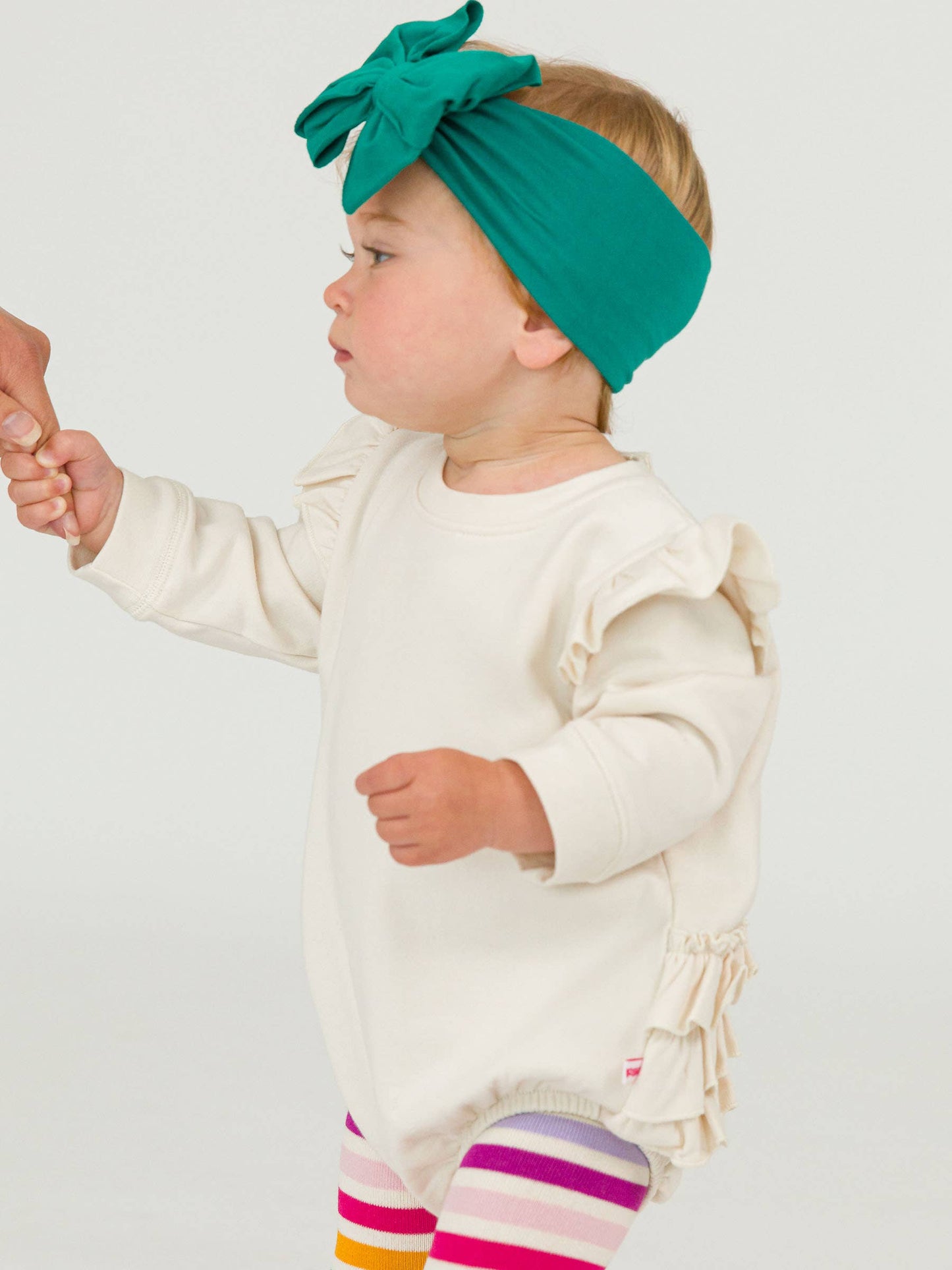 Baby Girls Ivory Sweatshirt Bubble Romper