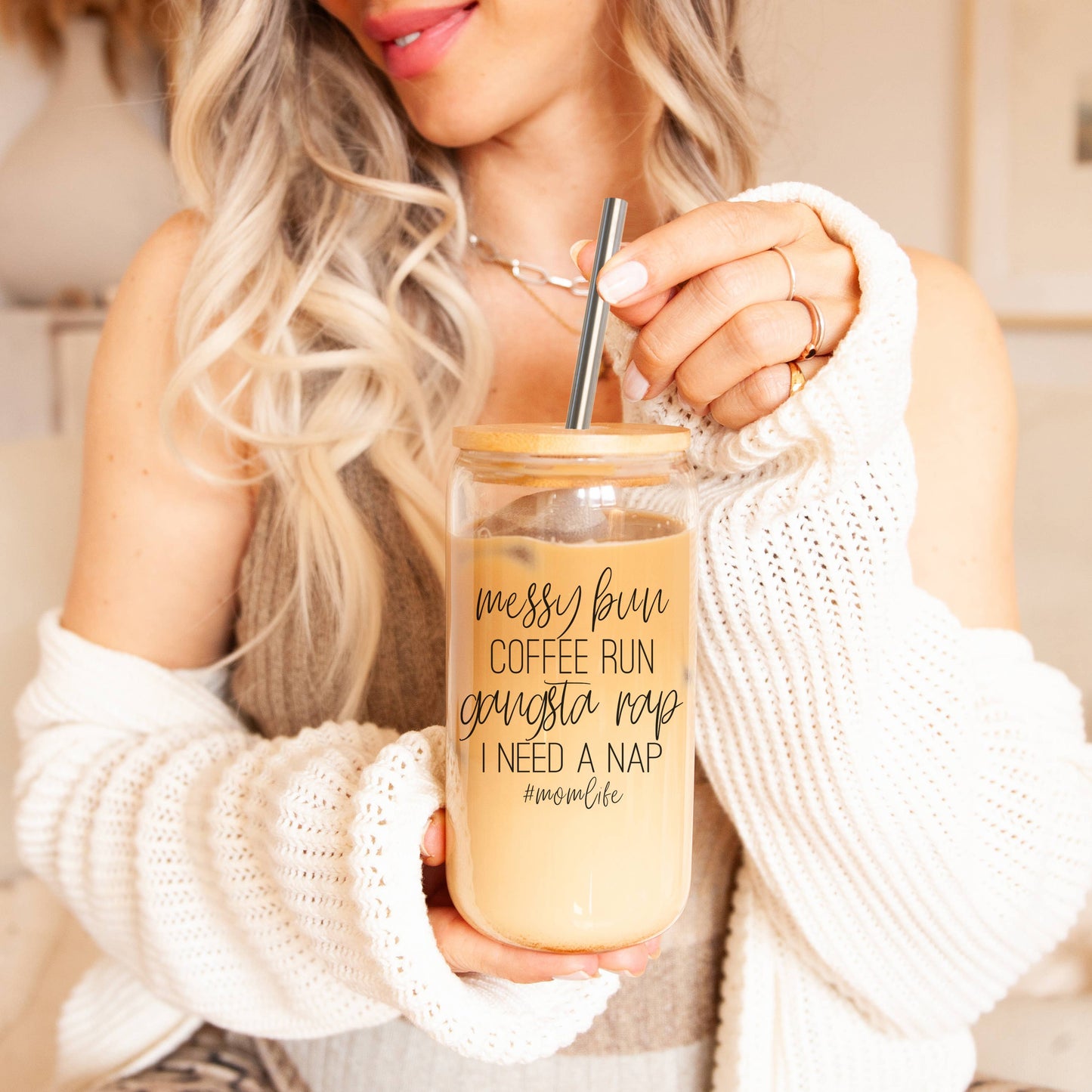 Women Empowerment Gifts, Glass Tumblers with Straws & Lid