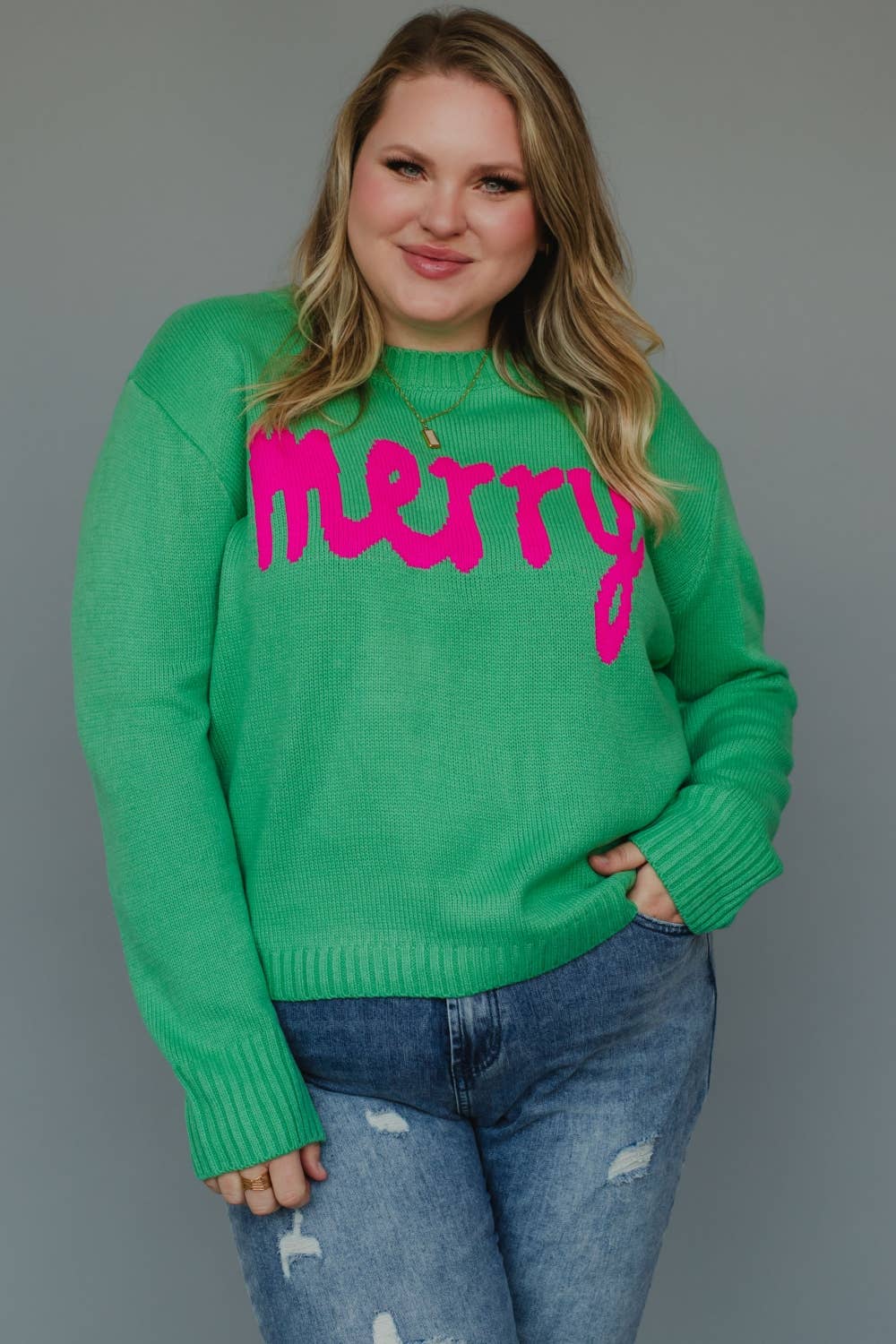 XXL Mint Green Merry Sweater