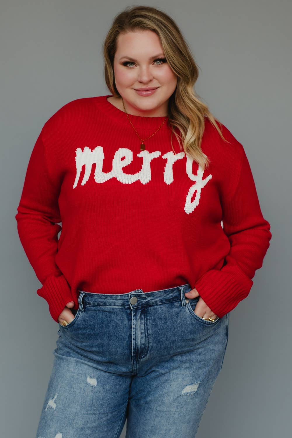 XXL Red & White Merry Sweater