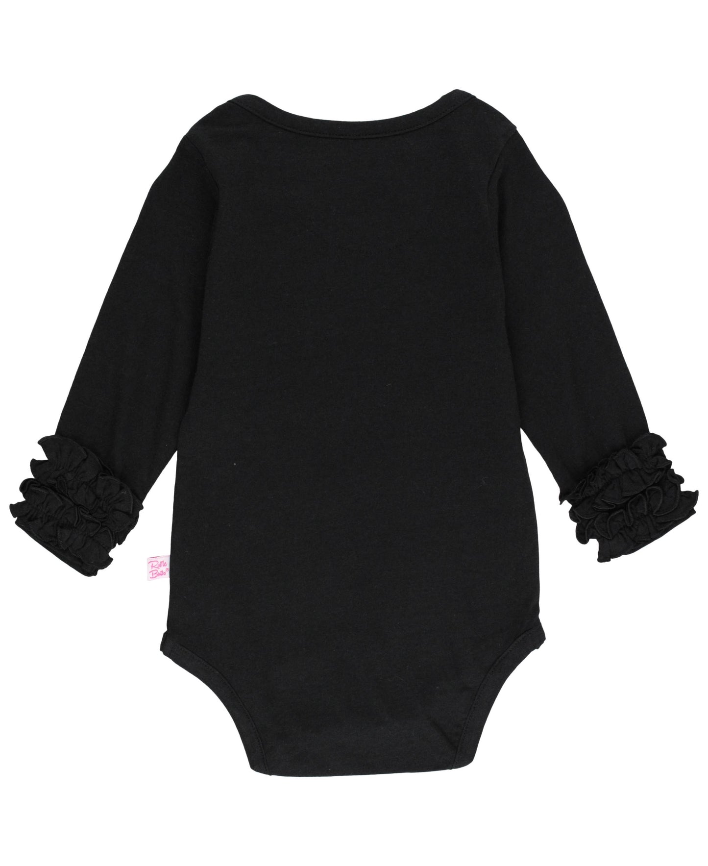 Baby Girls Black Knit Long Sleeve Ruffle Layering Bodysuit