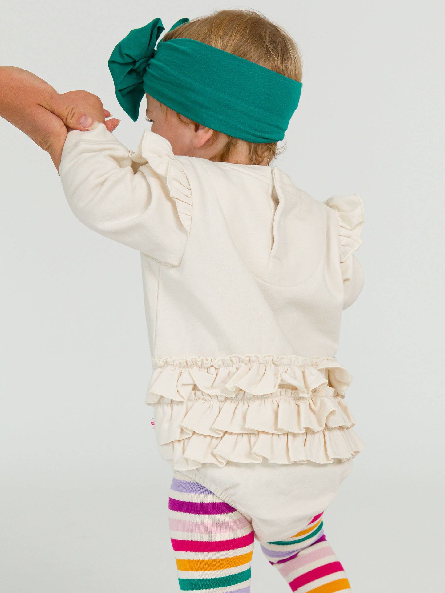 Baby Girls Ivory Sweatshirt Bubble Romper