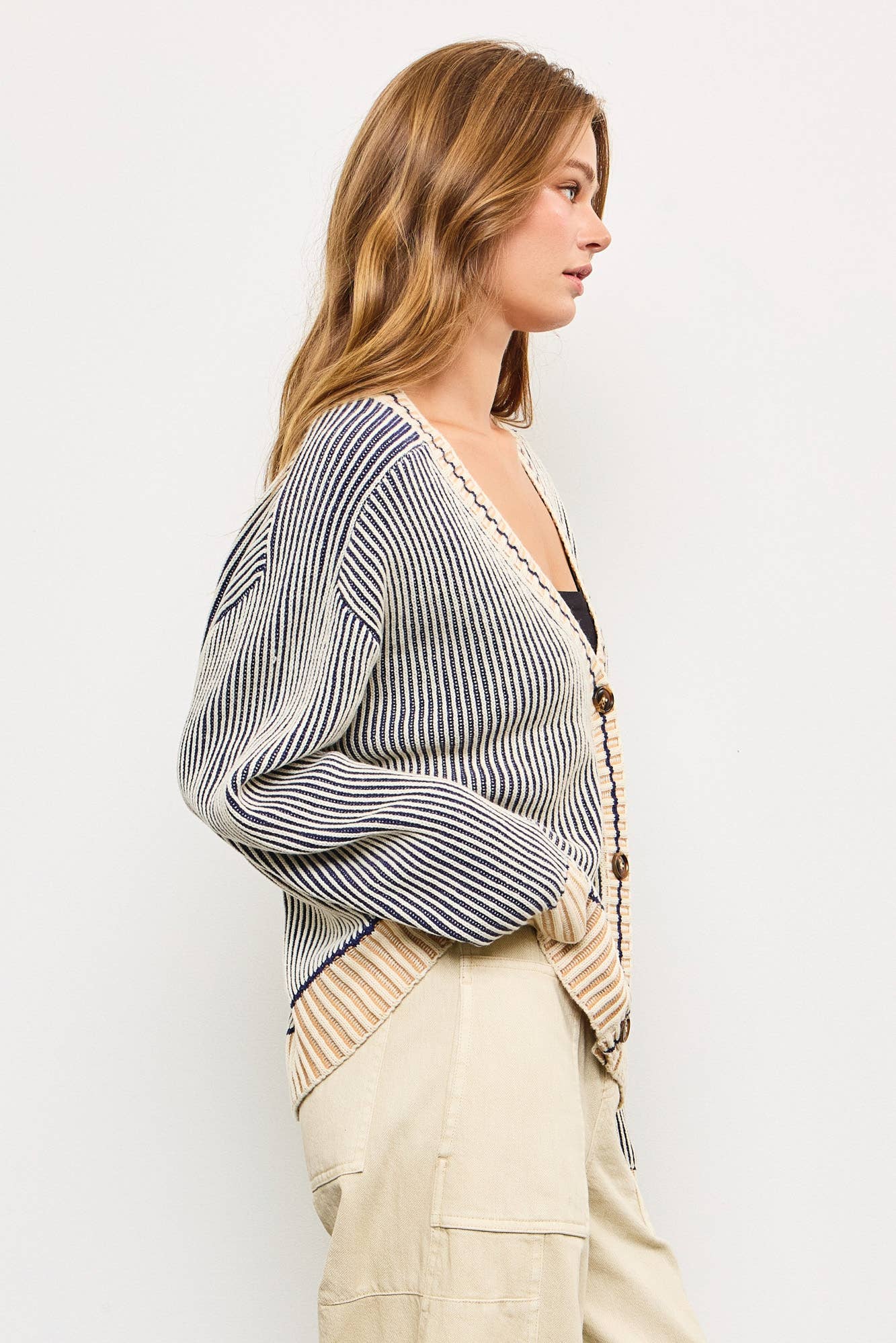 RIBBED KNIT CARDIGAN