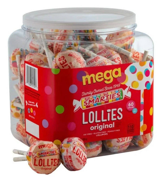 Nostalgic 1937 Smarties Mega Pop 60CT Canister Tub Display
