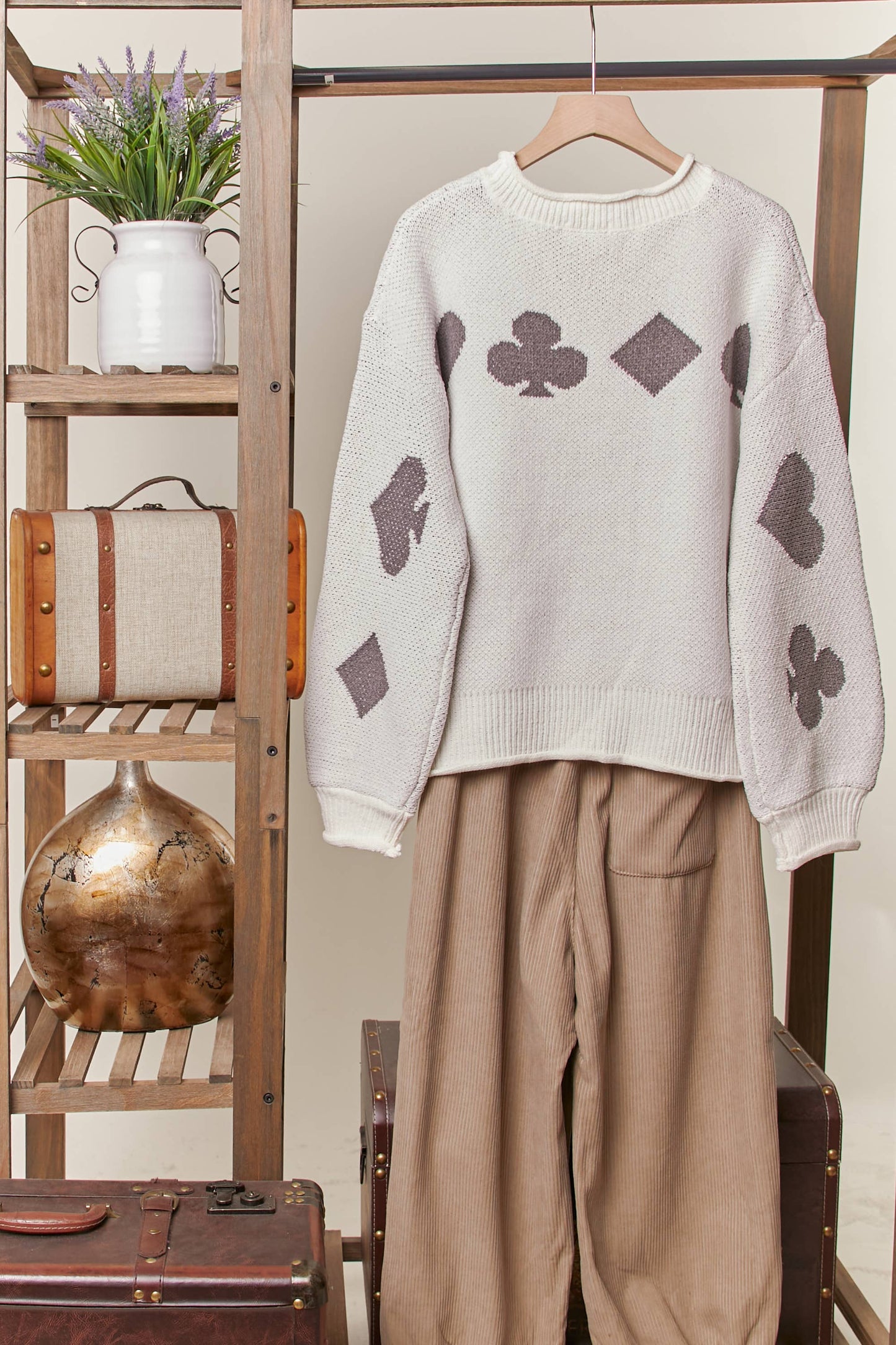 Playing Card Pattern Sweater