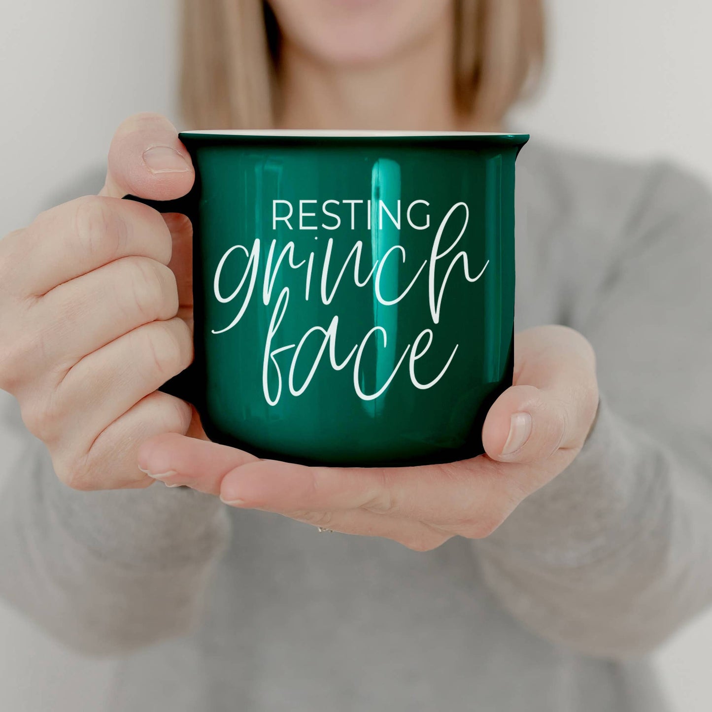 Christmas Coffee Mugs Ceramic, Red + Green Holiday Drinkware