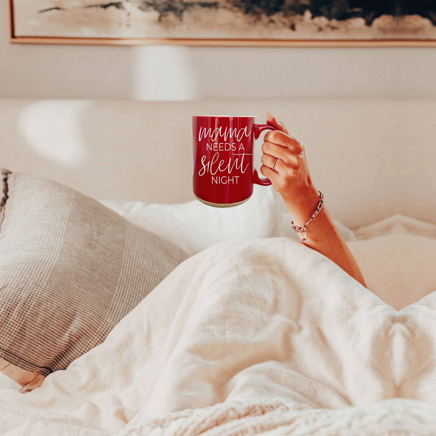 Retro Christmas Coffee Mug Ceramic, Modern Holiday Drinkware