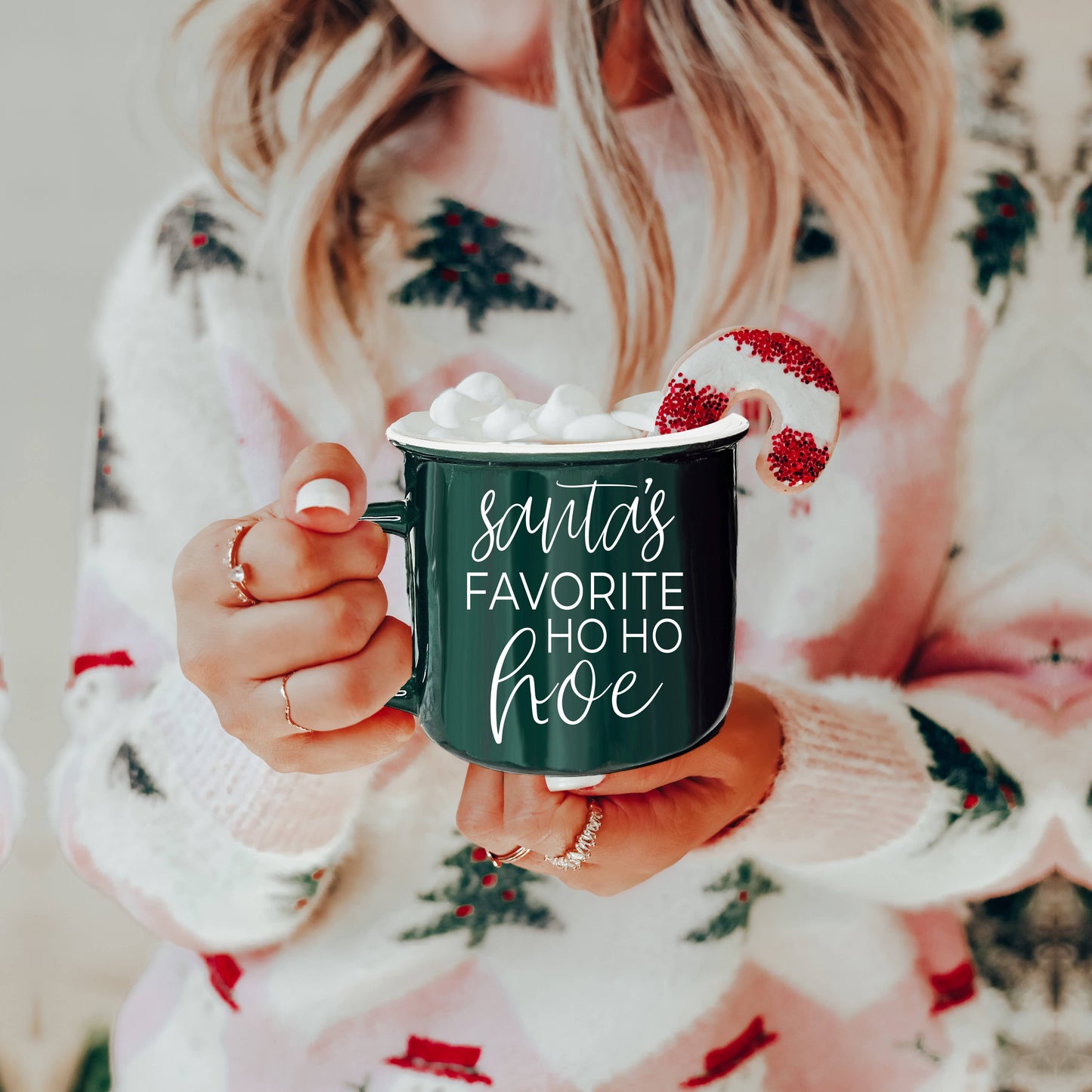 Christmas Coffee Mugs Ceramic, Red + Green Holiday Drinkware