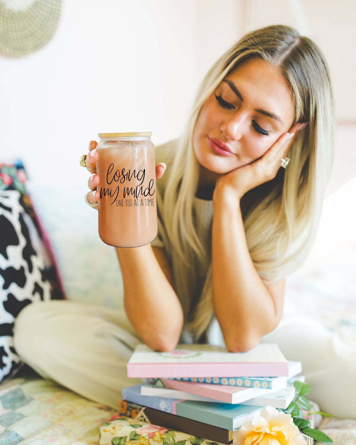 Women Empowerment Gifts, Glass Tumblers with Straws & Lid