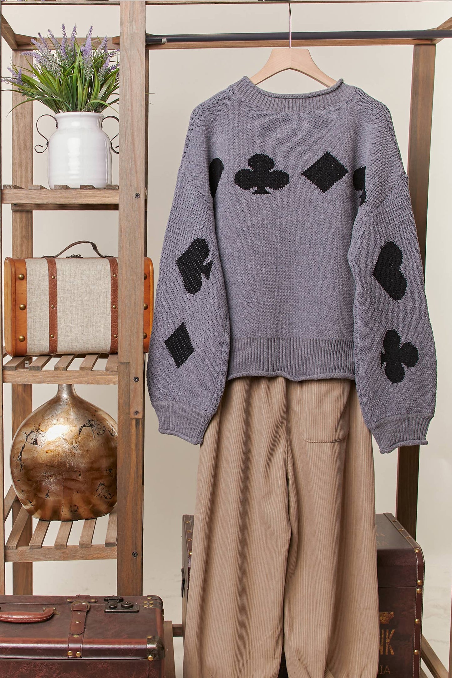 Playing Card Pattern Sweater