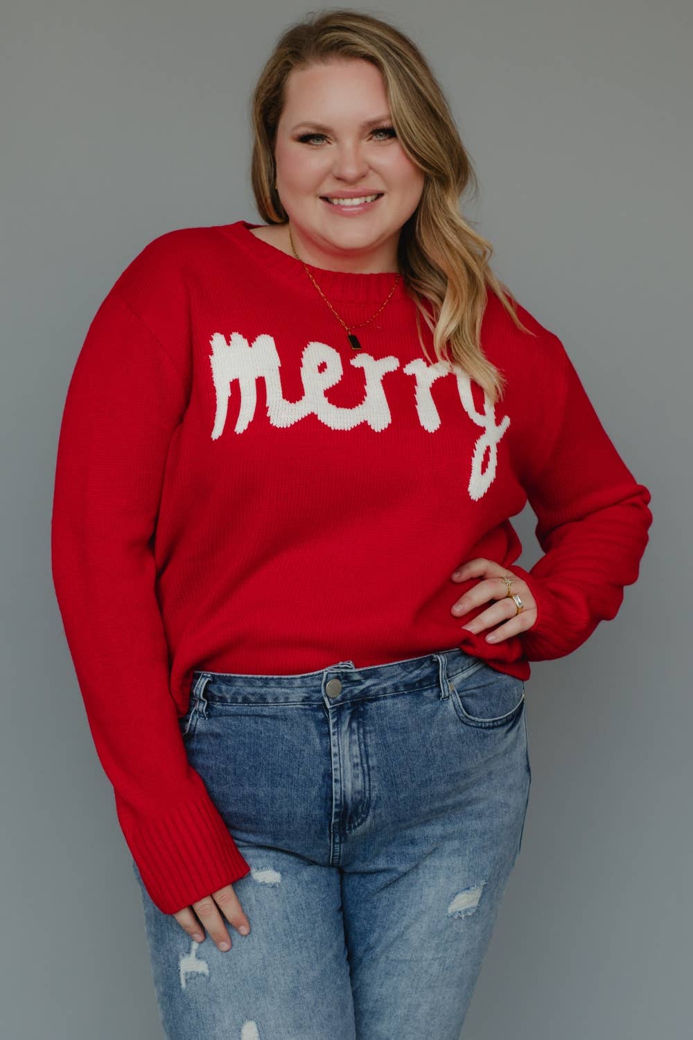 XXL Red & White Merry Sweater