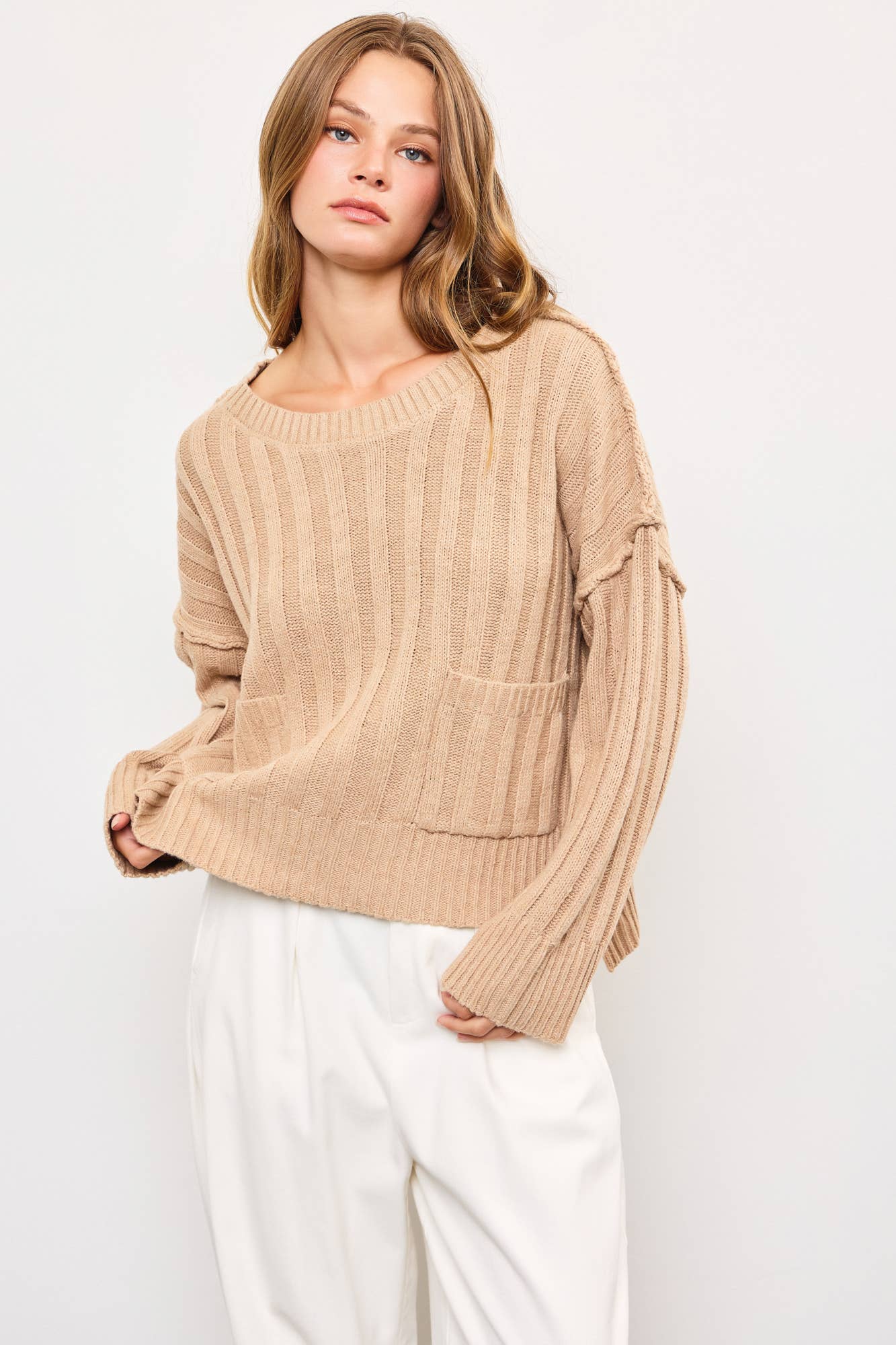 PULLOVER POCKET SWEATER TOP