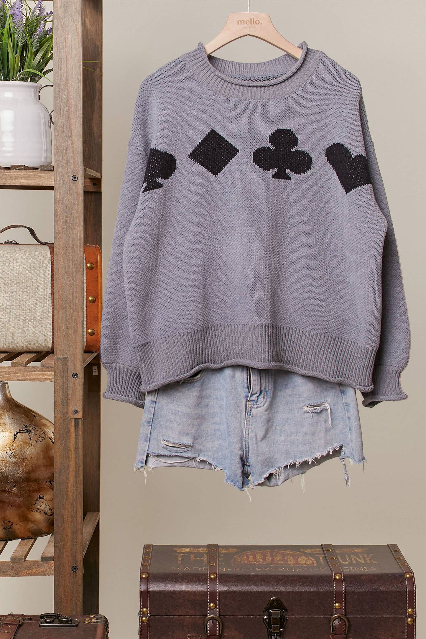 Playing Card Pattern Sweater
