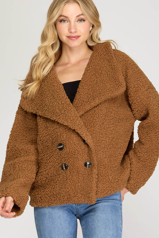 Oversized Teddy Coat Camel