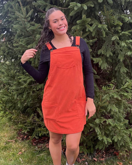 Orange Overall Dress