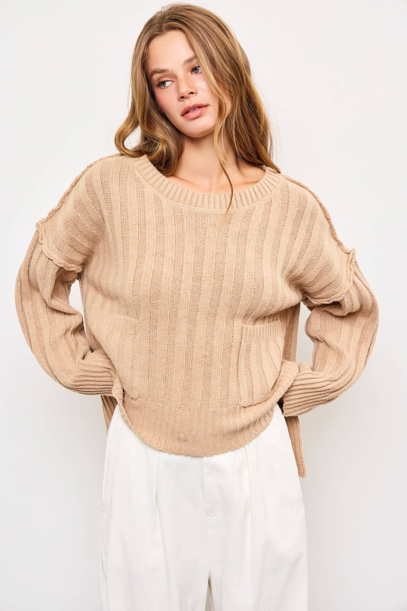 PULLOVER POCKET SWEATER TOP