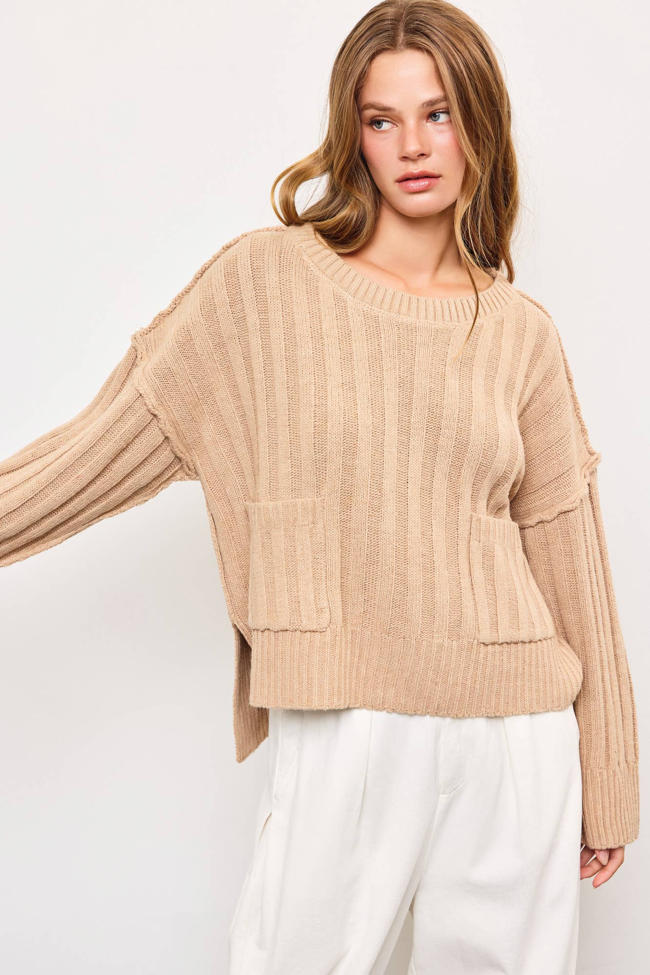 PULLOVER POCKET SWEATER TOP