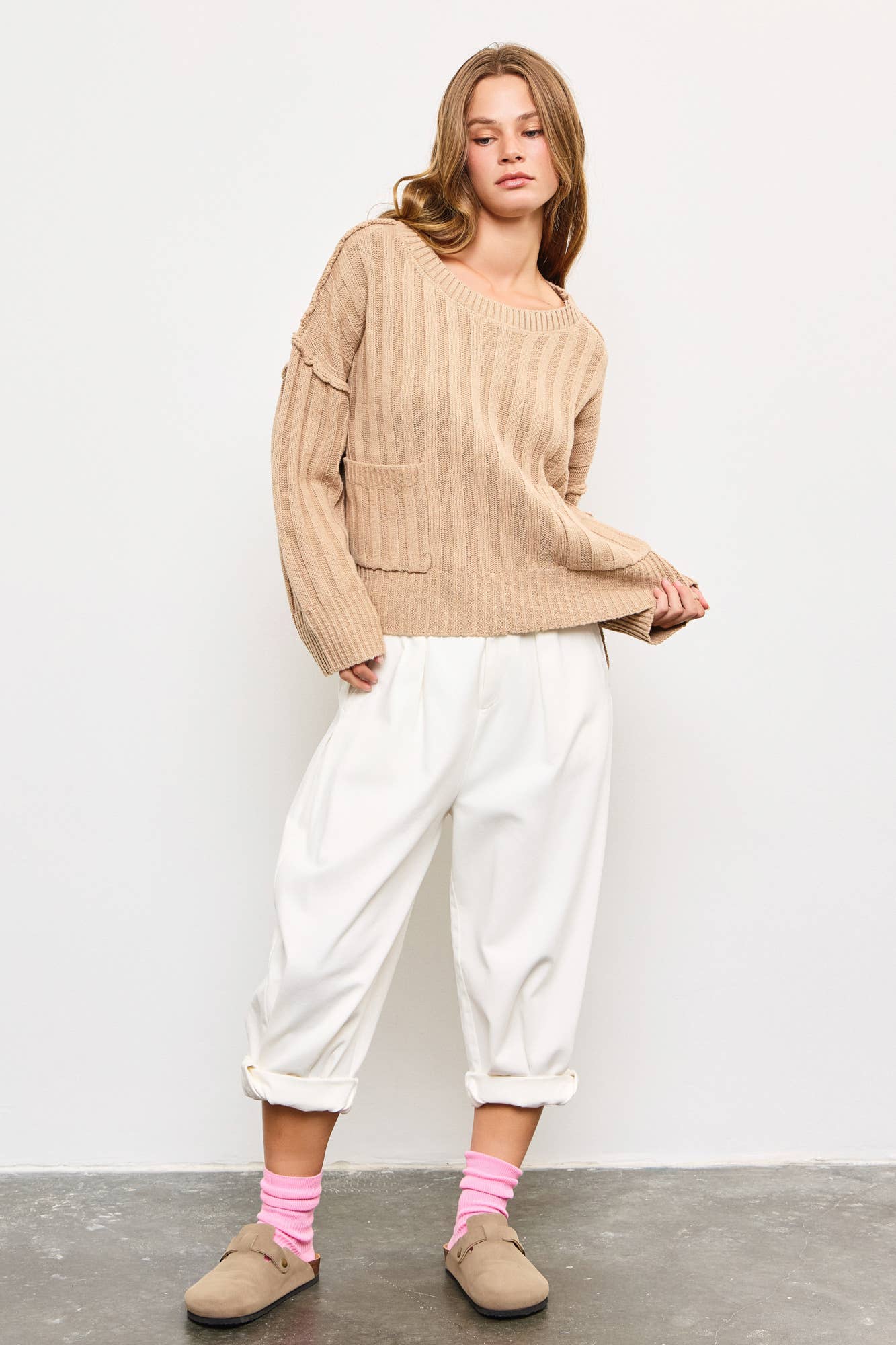 PULLOVER POCKET SWEATER TOP