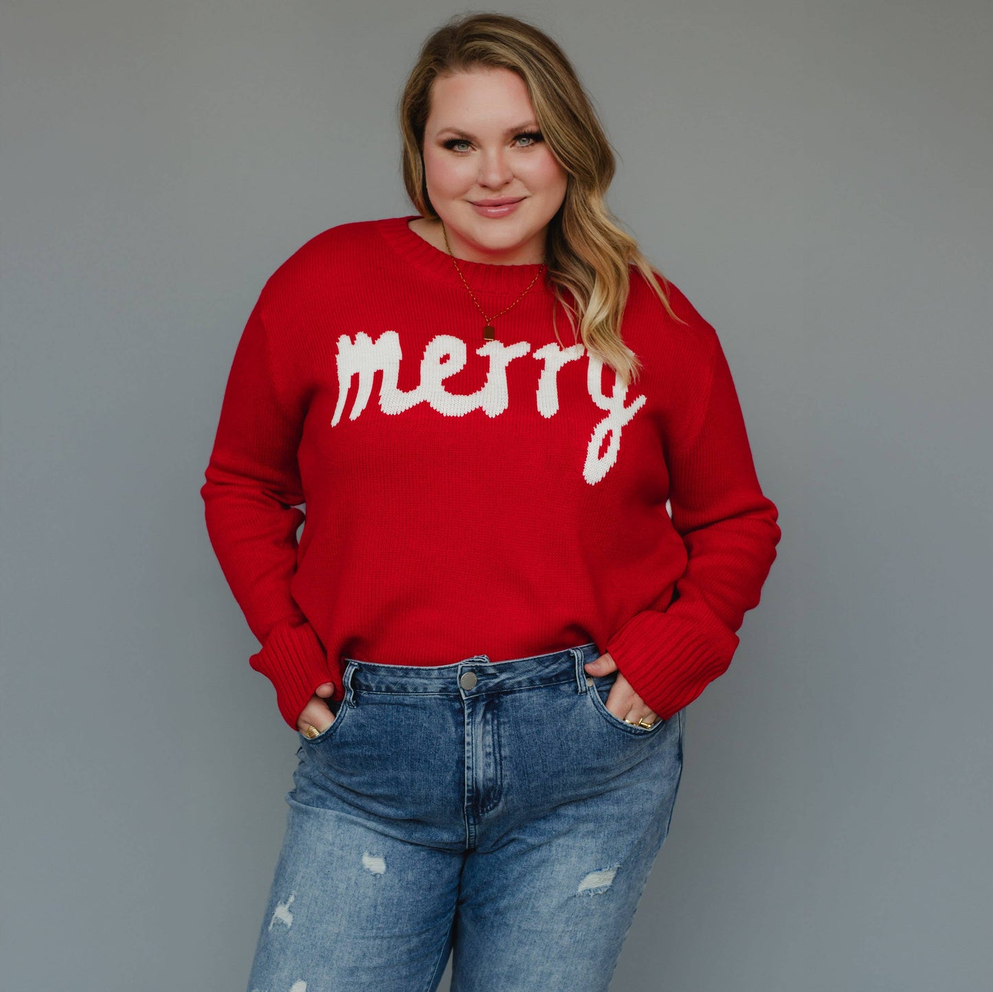 XXL Red & White Merry Sweater