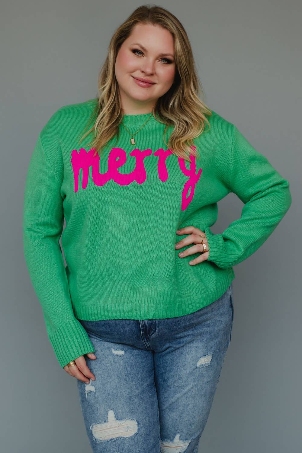 XXL Mint Green Merry Sweater
