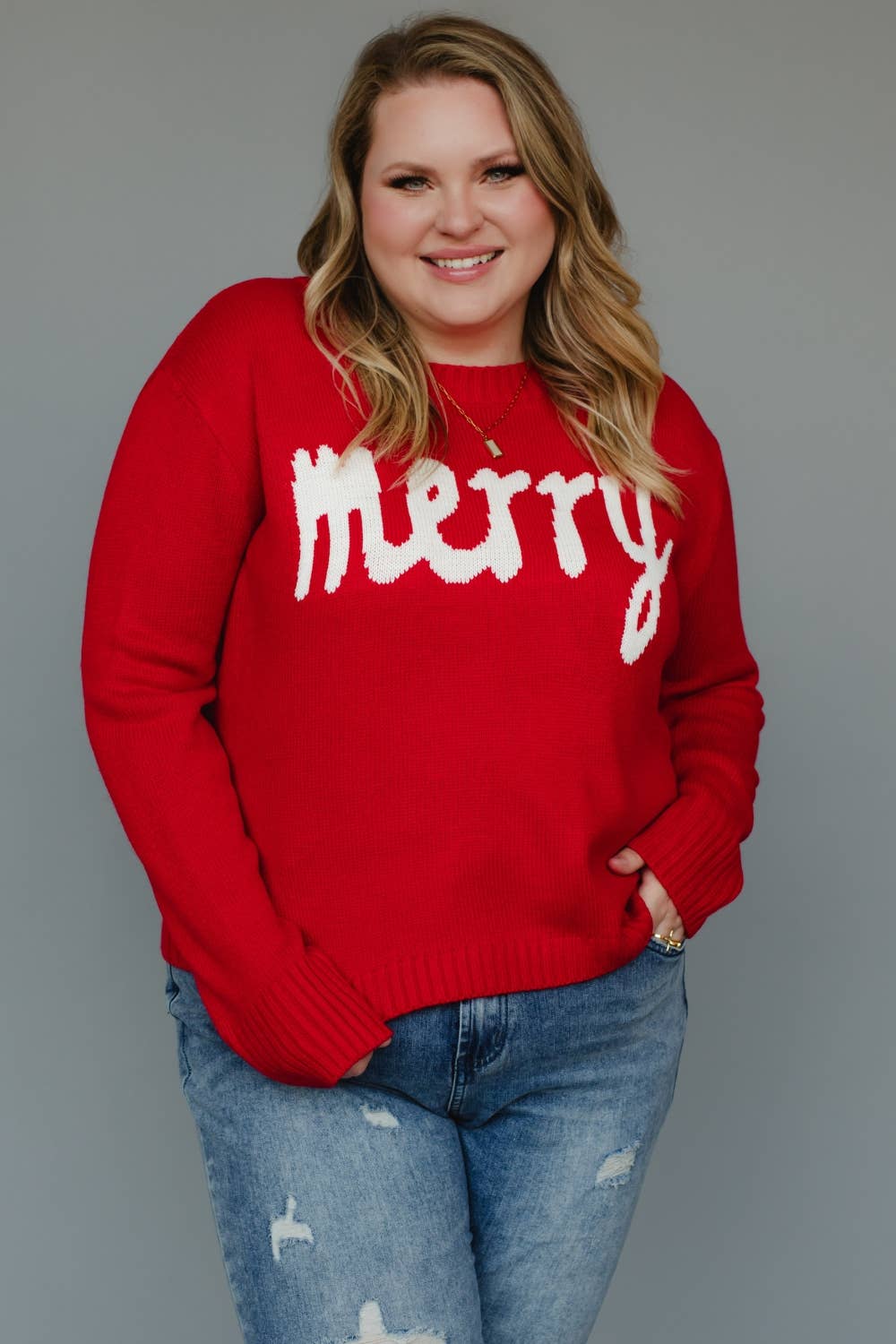 XXL Red & White Merry Sweater